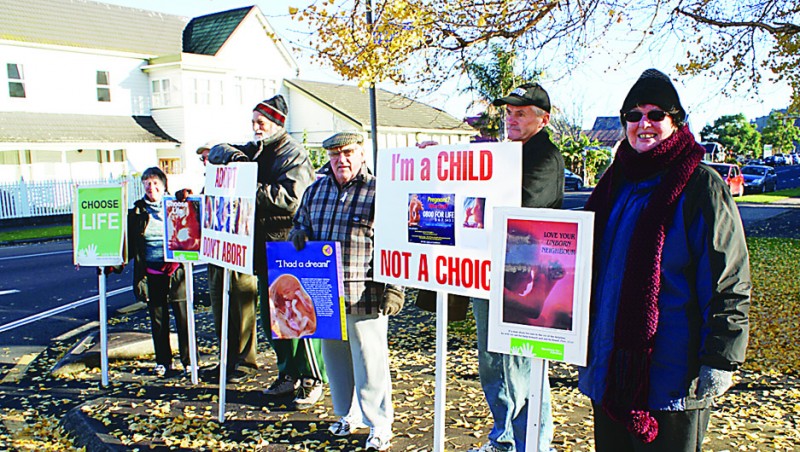 The Voice for Life group gives a cheery witness in Thames.