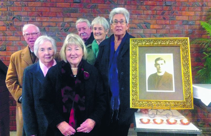 Nieces and nephews of Fr Francis Vernon Douglas, from left, John Douglas, Jo Benaki, Margaret Carson, Patrick Scullin, Maria McIElroy and Margaret Marshall.