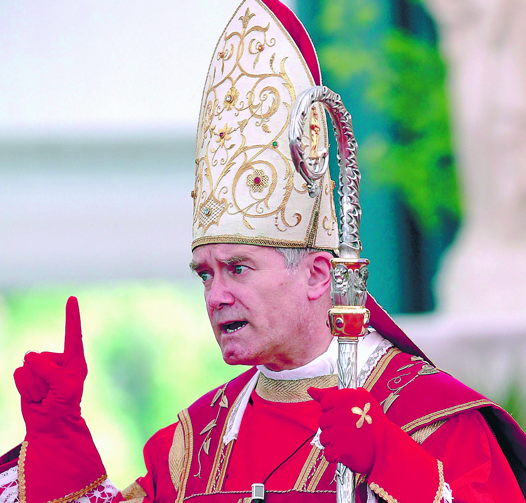 Bishop Bernard Fellay gestures during an ordination ceremony in Econe, Switzerland, in 2012.