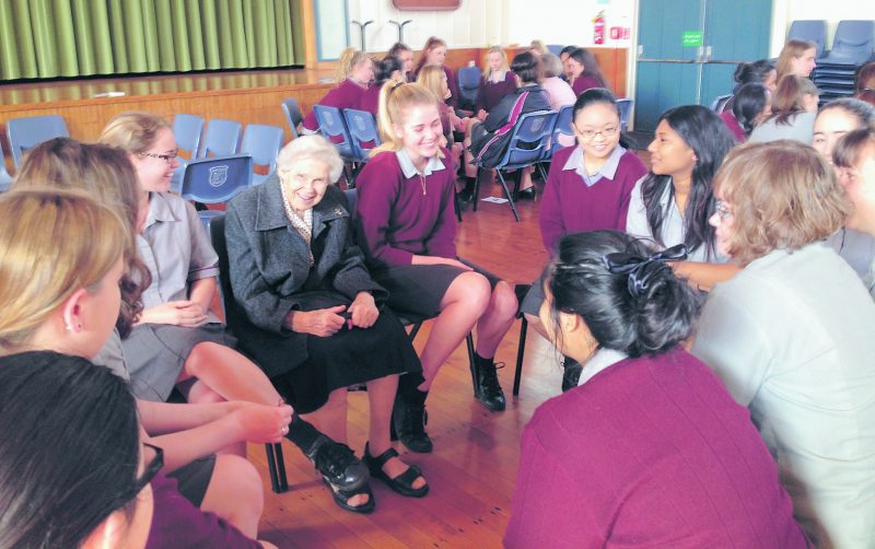 Students enjoy a speed dating session with religious women at Carmel College, Auckland.