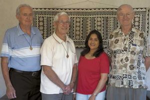 From left, Brs Carl Tapp, Doug Dawick and Kieran Fenn, with Esther Saldanha.