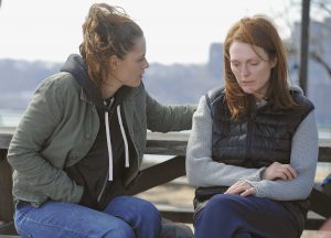 Kristen Stewart and Julianne Moore star in a scene from the movie Still Alice. (CNS photo)