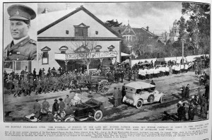 There was a large  turnout for the funeral procession of military chaplain Fr Patrick Dore, MC, in Foxton in 1918, as shown in a publication of the time.