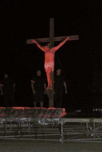 The crucifixion scene from Passion Play 2015.