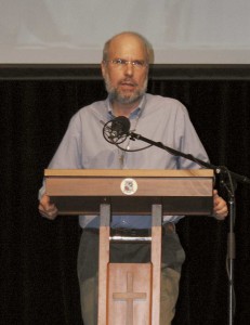 Roy Schoeman speaking at the 2015 Eucharistic Convention at Sacred Heart College in Auckland.