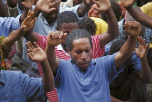 Papua New Guinean Christians pray against witchcraft in their country.