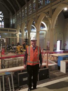 Fr Barry Scannell, SM, checking out some of the strengthening work.
