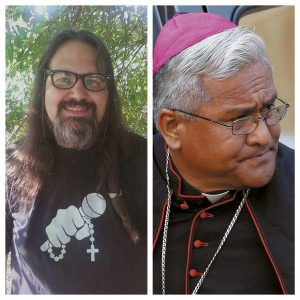 One of the pencilled in keynote speakers, former satanist Zachary King, left, and another keynote speaker, Cardinal Patita Paini Mafi of Tonga.
