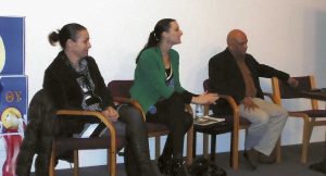 At the Baradene meeting were (from left) Kym Kiri, Natalie Thorburn and Warren Ferdinandus.