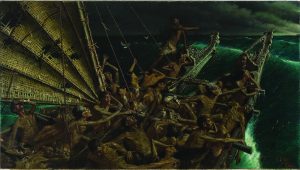 The Arrival of the Maoris in New Zealand, 1898, was painted by Louis Steele and Charles Frederick Goldie.
