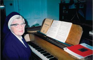 Sr Mary in her familiar and loved environment.
