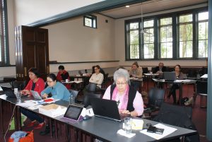 Participants from various Auckland parishes brought their own devices.