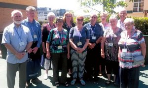 Some participants with Marty Haugen and Br Michael Herry. From left to right: Ray Stedman (Wairarapa), John Smit (Auckland), Louise Campbell (New Zealand National Liturgy Office), Sr Clare O’Connor, RC (Wellington), Josephine Bourke (Upper Hutt), Thérèse Turnock (Auckland), Marty Haugen (Minnesota), Maureen Smith (Dunedin), Judith Courtney (Auckland), Br Michael Herry, FMS  (Melbourne), Barbara Stedman (Wairarapa). 