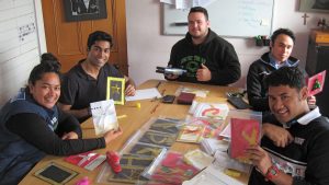 From left: Lucia Tavite, Kyle Mendez, Geoff Siale, Gene Paul Kiely and Pelasio Iaseto Filo.