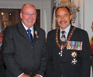 In the 2012 New Year Honours list, Paul Ferris, seen here at Government House with Governor-General Sir Jerry Matepaere, was awarded a QSM for his work in education.