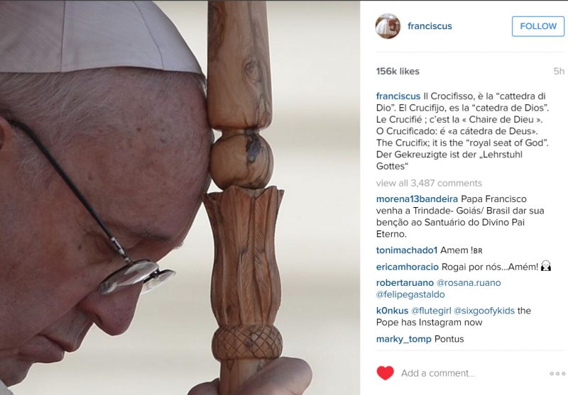 Pope Francis' Instagram account followers hit 1.4 million in just two days.