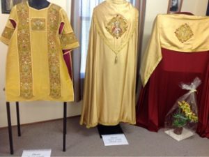 Fr Chris Friel lent three vestments: a dalmatic, cope and humeral veil.