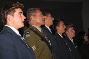 Sacred Heart students sing alongside Sergeant Roy Kennedy (Photos: Br Anthony Walker, FMS) 