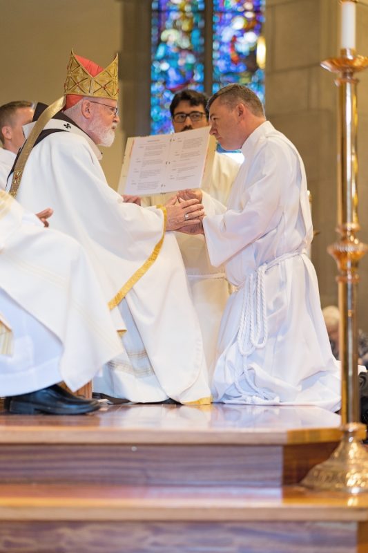 Deacon Rob Morris with Cardinal Sean O’Malley at the ordination. (Photo: Lizzie Barrett)