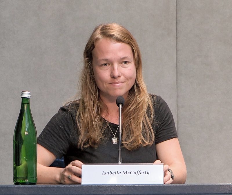 Isabella McCafferty from the Archdiocese of Wellington, New Zealand, speaks during a Vatican news conference June 18 , 2019. She was one of more than 280 young people from 109 countries joining a post-synod Youth Forum  at the Vatican June 19-22. She is pictured in an undated photo. (CNS photo/Robert Duncan) See VATICAN-YOUTH-FORUM June 18, 2019.