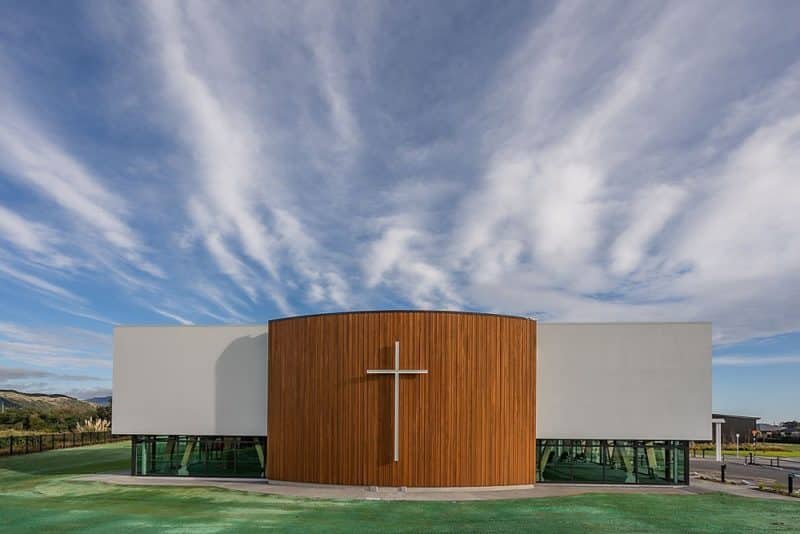 The frontage of the new church.