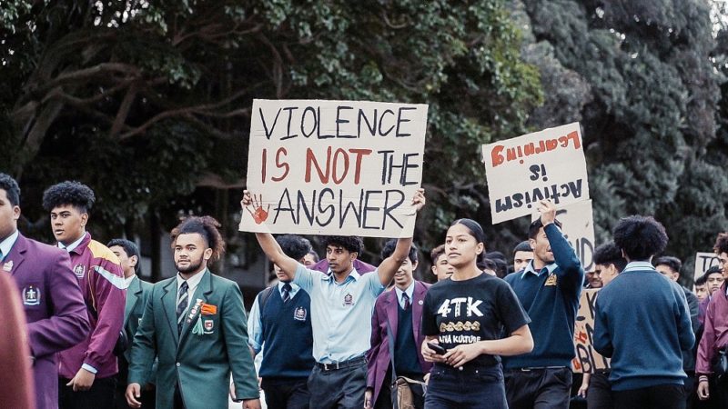 Sending a message on the march.