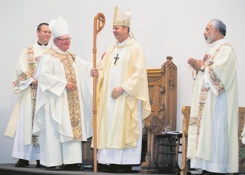 File photo: Bishop Stephen Lowe (right) and Bishop Denis Browne at the former’s episcopal ordination in 2015.
  Photo: Stephen Barker/Barker Photography. ©Barker Photography.