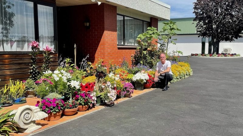 Fr Friel with his garden