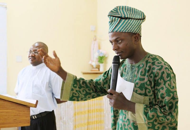 A catechist gives a reflection on Scripture at the diocesan center in Abuja, Nigeria, in this Sept. 3, 2010, file photo. Pope Francis will issue a document May 11 instituting the formal "ministry of catechist." (CNS photo/Nancy Wiechec)
