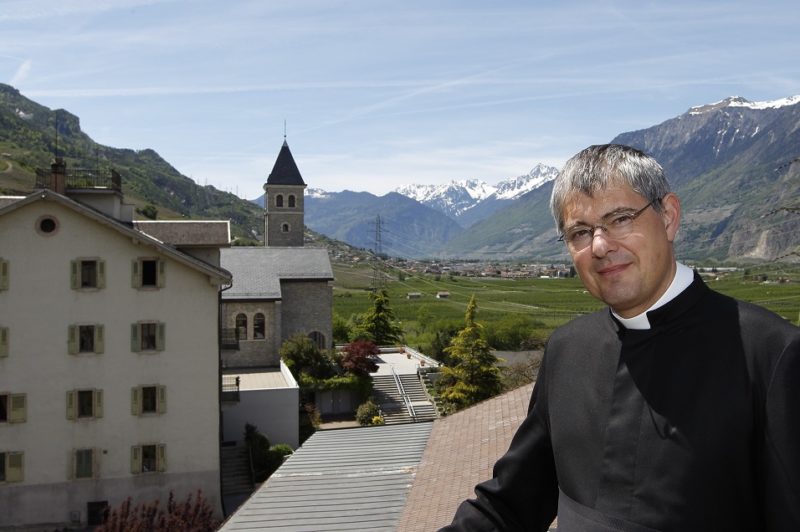 Father Arnaud Sélégny of the Society of St. Pius X is pictured at the society's seminary in Econe, Switzerland, in this May 10, 2012, file photo. Father Sélégny, secretary general of the SSPX, said that getting vaccinated against COVID-19 may be a morally prudent act. He also denounced as an "abuse of power" coercive measures to promote vaccination. (CNS photo/Paul Haring)