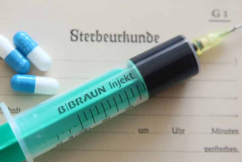 A photo illustration shows tools used in euthanasia. Former Australian Prime Minister Tony Abbott is urging Catholics and students to fight a proposed New South Wales euthanasia law. (CNS photo/Norbert Fellechner, www.imago via Reuters)