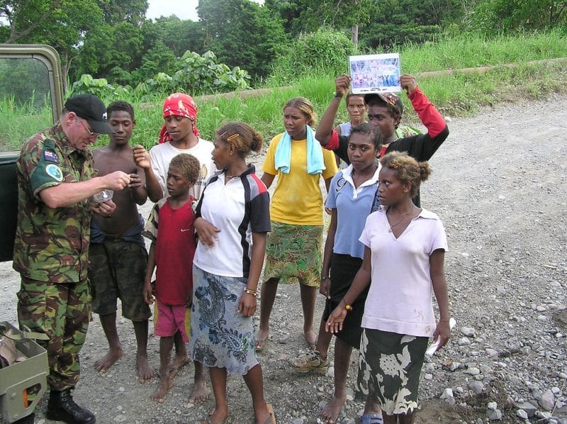 Fr Tony Harrison working in the Solomon Islands in 2016.