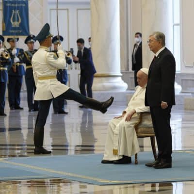 Arriving in Kazakhstan, Pope makes case for peace