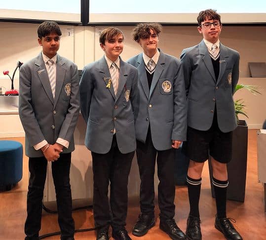 From left to right: Gyananjan Ahluwalia, Caleb Malskaitis, Joseph Moorman, and Blake Simcock