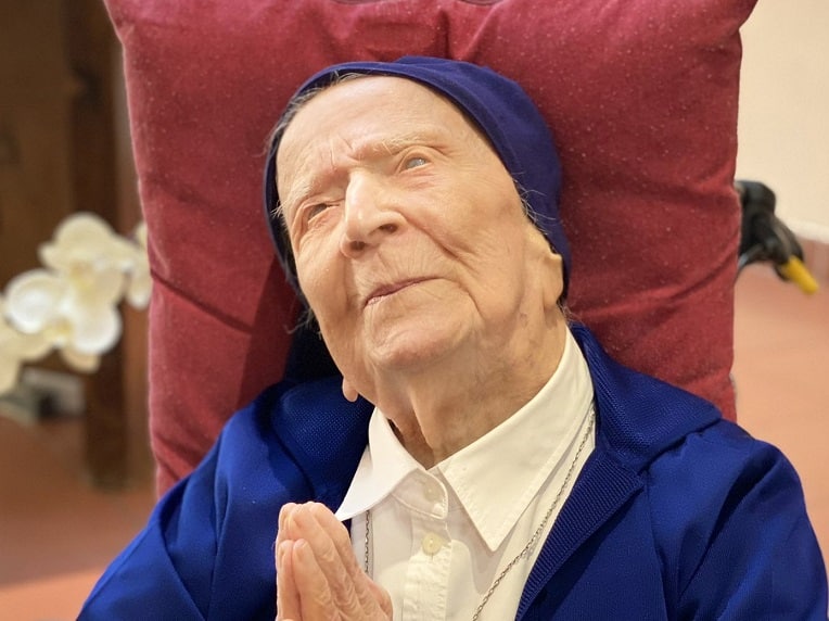 Sister André, a French Daughter of Charity who was the world's oldest known person, is pictured in an undated photo. Sister André died Jan. 17, 2023, at age 118 in a nursing home in Toulon, France. (OSV News photo/courtesy EHPAD Sainte Catherine Labouré)