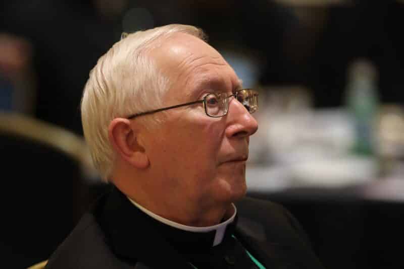 Archbishop Leonard P. Blair of Hartford, Conn., chairman of the U.S. bishops' Committee on Divine Worship, attends a Nov. 15, 2022, session of the fall general assembly of the U.S. Conference of Catholic Bishops in Baltimore. (CNS photo/Bob Roller)