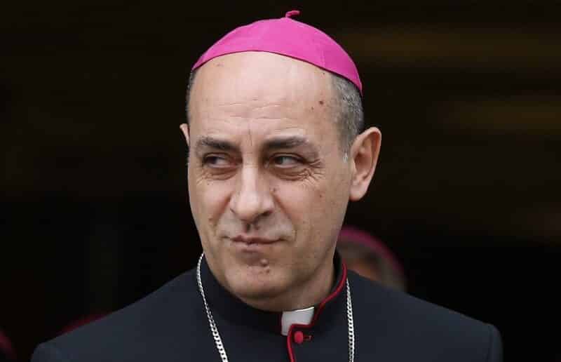 Archbishop Víctor Manuel Fernández, appointed prefect of the Dicastery for the Doctrine of the Faith by Pope Francis July 1, 2023, is pictured in this file photo at a session of the Synod of Bishops on the family at the Vatican Oct. 6, 2015. (CNS photo/Paul Haring)