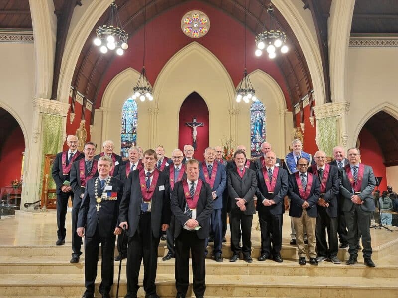Members of the Knights of the Southern Cross NZ and guests at the centenary Mass for the knights at  St Patrick's Cathedral.